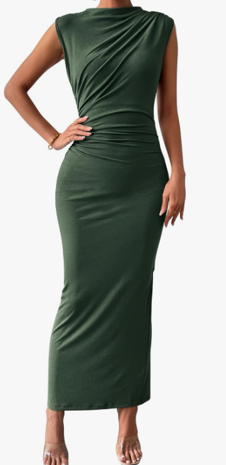 BTFBM Women Ruched Bodycon Maxi Dresses (17 colors), $39.99 (was $44.99)