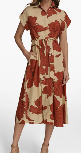 Donna Karan New York Drawstring Waist Linen Blend Shirtdress, $119.40 (was $199.99)