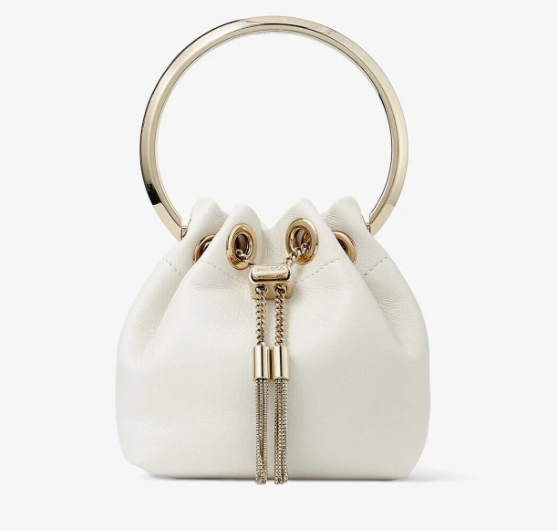 Jimmy Choo Micro Bon Bon Latte Smooth Nappa, $950