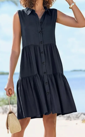 LASCANA Women’s Tiered Shirt Dress, $62.95